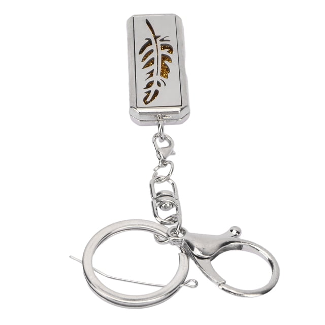 Aroma Oil Keychain, Leaf Pattern Hollow Essential Oil Diffuser Keychain For Work G0304,G0402