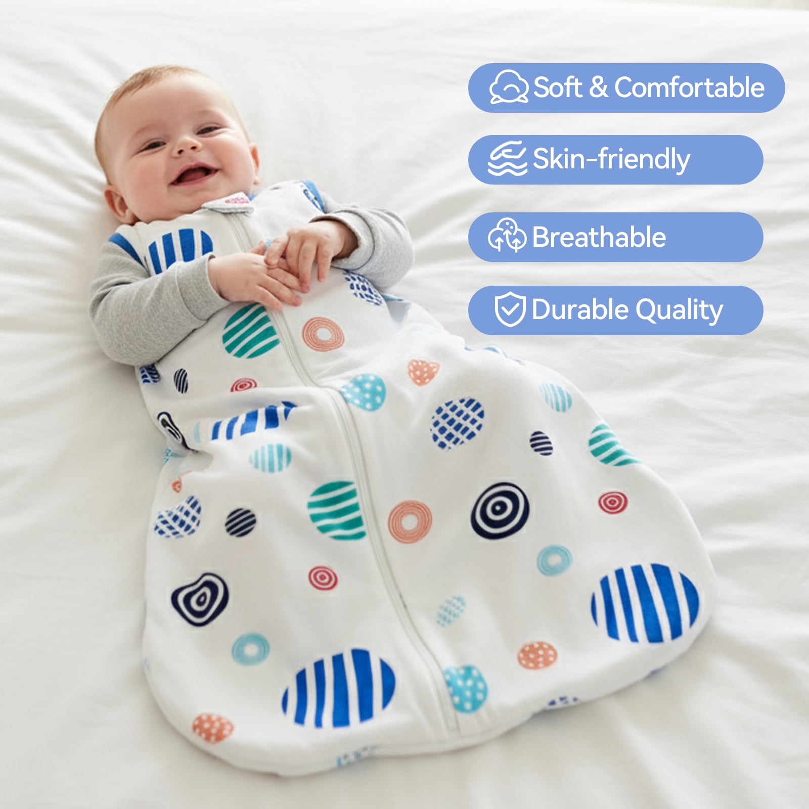 3 Pack-Lightweight Summer Baby Sleep Sack 18-24 Months 100% Cotton Breathable Sleeping Bag 2-Way Zipper Wearable Blanket 0.5 Tog Toddler Sleep Sack 2t