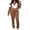 Brown, variant on Women's Color Block Turn-down Collar Long Sleeve Zip Up Crop Jacket and Bodycon Pants Set 80s Tracksuit XXL