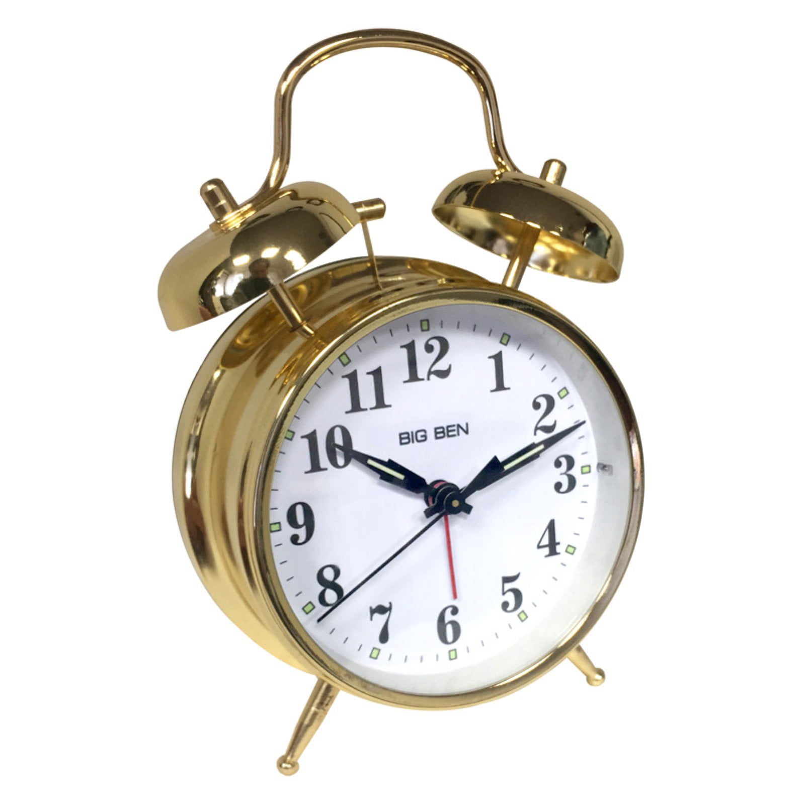 Westclox Vintage Style Analog QA Twin Bell Alarm Clock Gold Finish – Model 70010G