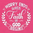 thumbnail image 5 of Wild Bobby, Worry Ends When Faith In God Begins Inspirational/Christian Women Racerback Tank Top, Raspberry, Large, 5 of 5