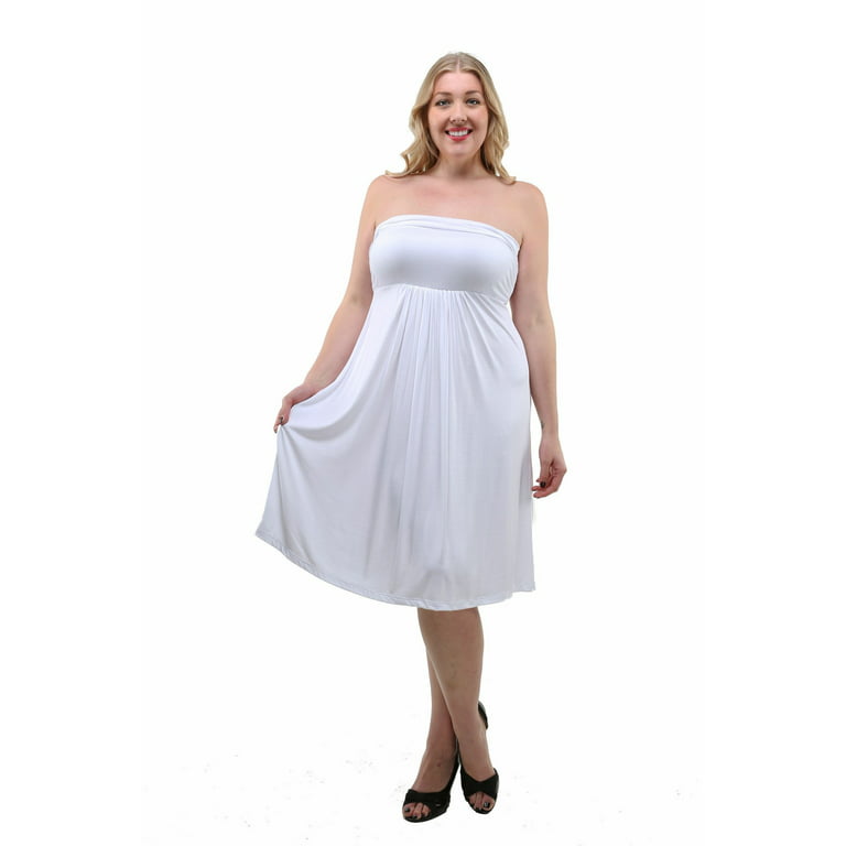 Women's Plus Size Strapless Dress 