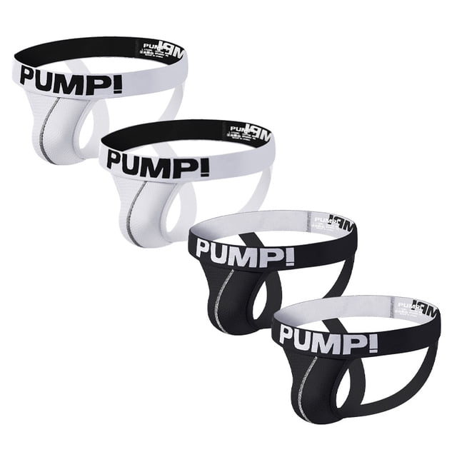 PUMP 4 unids/Set Sexy Jockstrap ropa interior de malla transpirable de secado rápido Bikini hombres tanga U convexo deportes Fitness bragas (4)H115pangjing