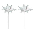thumbnail image 2 of JWshufel 2 Pakc Christmas Tree Decorations Glitter Poinsettia Floral Picks Realistic Silk Velvet Artificial Flowers No Maintenance Wreath Mantel Tree Vase Indoor Holiday Decor 17.7x11.8x11.8in White, 2 of 7