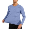 thumbnail image 3 of ZyeKqe Workout Shirts for Men Long Sleeve Crewneck Casual Lightweight Quick Drying Breathable Active Athletic Tops, 3 of 7