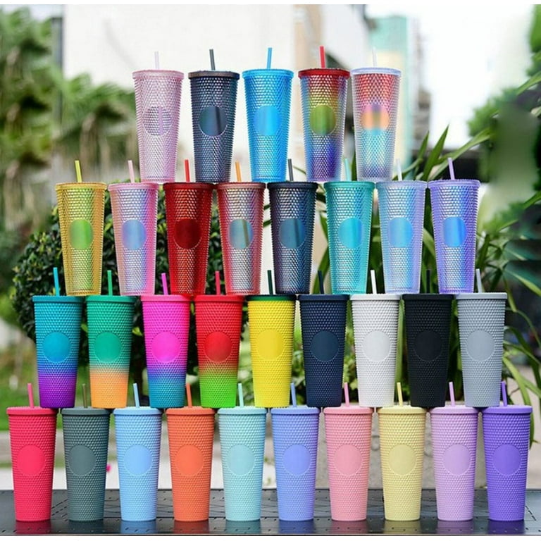 ChirpCo Studded Tumbler With Lid And Straw, Tumbler Cup for  Iced Coffee, Smoothie, Water and More, Reusable Color Changing, Matte and  Iridescent, 24 oz Drinking Tumblers, Black Iridescent Color: Tumblers