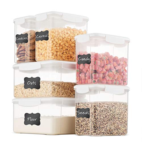 Large Airtight Food Storage Containers With Lids 6 Piece Set Leak proof BPA Free