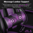 thumbnail image 6 of Alden Design High Back Reclining Ergonomic Gaming Chair with Slide Out Footrest, Black/Purple, 6 of 10