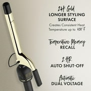 HOT TOOLS 24K Gold Extended Barrel Spring Curling Iron 3/4 with Clamp for Beautiful Defined Curls