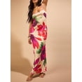 thumbnail image 5 of Michellecmm Women's Long Slim Cami Dress Sleeveless Low Cut Open Back Flower Print Beach Dresses, 5 of 6