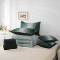 thumbnail image 4 of YST Emerald Watercolor Comforter Set, 7-Piece, Full, Geometric Wave, Ombre, Green and Grey, Abstract Lines, Bedding Set, 4 of 4