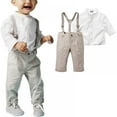 [BRAND CLEARANCE!!!] 26Y Baby Boy Toddler White Tshirt Top Shirt +Bib