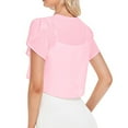 thumbnail image 3 of Women's Chiffon Cropped Bolero Lightweigh Sheer Shrugs for Dress Petal Short Sleeve Open Front Cardigan, 3 of 6