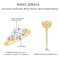 thumbnail image 5 of Rosec Jewels Lab Grown Diamond Solitaire Engagement Ring 2 Carat - EF-VS Grade Certified, 10K Yellow Gold, US 10.50, 5 of 8