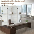 thumbnail image 2 of 4-Panel Room Divider with Shelves，5.6ft Tall Folding Privacy Screen Panels, Room Divider Wall, Divider for Room Separation, Room Divider Shelves，Effectively Block Sight，White, 2 of 6