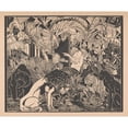thumbnail image 2 of Henri van der Stok 24x20 Gold Ornate Framed and Double Matted Museum Art Print Titled - Orpheus Plays on His Harp for the Animals (1917 - 1920), 2 of 4