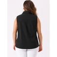 thumbnail image 4 of DARING DIVA Women's Plus Sleeveless Button Down Fashion Tank Top 1X Dark Black, 4 of 6