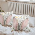 thumbnail image 7 of Waterproof Throw Pillow Covers Set of 2, 26x26 Inch Colorful Spring Floral Decorative Pillowcases Outdoor Pillow Slip Cushion Covers Set for Couch Tent Summer Botanical Rabbit Ears, 7 of 7