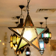 thumbnail image 5 of Hanging Candle Lantern,Moroccan Style Glass Five-Pointed Star Shaped -Holder for Wedding,Garden Yard, Black, 5 of 5