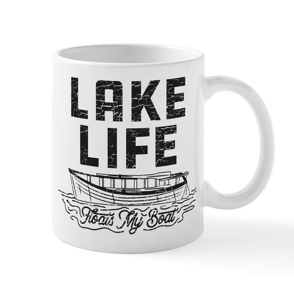 CafePress - Lake Life Floats My Boat - 11 oz Ceramic Mug - Novelty Coffee Tea Cup