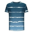 thumbnail image 4 of Dagugfen Plus Size Shirts for Men Summer Short Sleeve Crewneck Loose Fashion Comfy Casual Tee Shirts Striped, 4 of 5