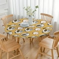 thumbnail image 3 of Yellow Baseball Items Pattern Round Fitted Tablecloth with Elastic Edge,Dining Table Cover Waterproof,Outdoor Round Tablecloth for Camping,Dining,Indoor and Outdoor, 3 of 7