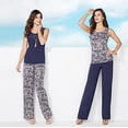 thumbnail image 4 of IMAN Luxury Resort Palazzo Ikat Print and Solid Pant Duo ~ 2X (Average), 4 of 6