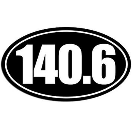 BLACK Oval 140.6 (Miles) Triathlon Sticker Decal (tri decal run swim) Size: 3 x 5