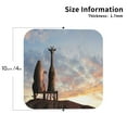 thumbnail image 3 of Disketp Elephant Giraffe On A Mountain Top Sunset Funny Coasters,6 Pcs Leather Coasters With Holder, Perfect Housewarming Hostess Gifts,Protect Furniture From Water Marks Scratch And Damage, 3 of 9