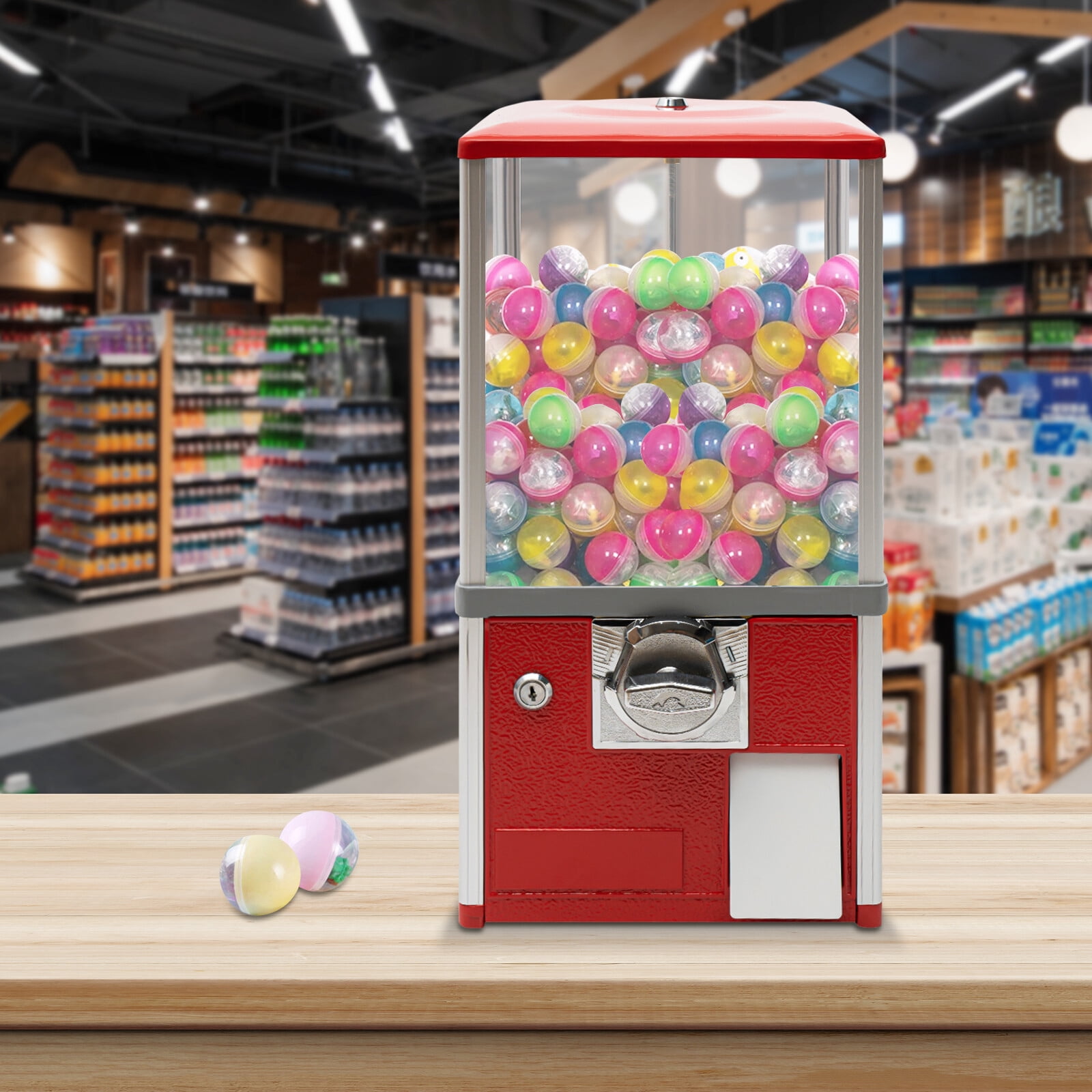 20.87 inch Vending Machine Commercial Capsule Candy Vending Machine Dispenser with Locks Red