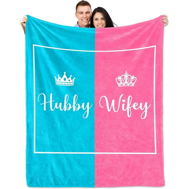 LHSHID Wedding Gifts for Newlywed Couple Mr and Mrs Honeymoon Throw Blanket Anniversary Romantic Gifts for Women Men Couples Gifts for Her Him Girlfriend Boyfriend Blankets for Couch Bedches 30x40in