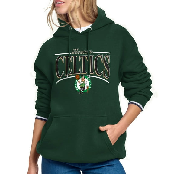 Women's Starter Kelly Green Boston Celtics Arch Stripe Fleece Hoodie