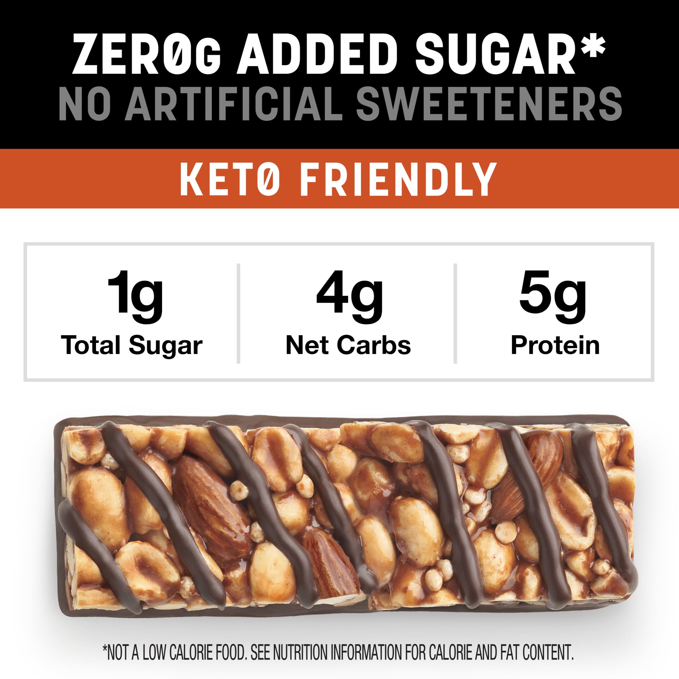 (6 pack) KIND Keto Snack ZEROg Added Sugar Peanut Butter Dark Chocolate Box 5 Bars
