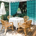 thumbnail image 4 of Outdoor Curtains for Patio Waterproof, Ombre Turquoise Waves Outdoor Privacy Panels Grommet, Abstract Art Gradient Modern Blackout Outside Curtains for Porch/Cabana/Pergola/Gazebo 54"x108", 2 Panels, 4 of 8