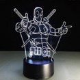 thumbnail image 3 of Wekity 3D Lamp Deadpool Remote Control Best Gift For boys Acrylic Table Night light Furniture Decorative colorful 7 color change household Home Access, 3 of 5
