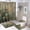 style-834, variant on 4 Piece Bathroom Rug Set with Shower Curtain with Non-Slip Rugs Toilet Lid Cover And Bath Mat Roses Vintage Botanical Bath Curtain Vintage Rose Lavender Flower Elegant Shabby Euro Oil Painting