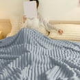 thumbnail image 2 of Blue-Grey Flannel Blanket (150X100Cm), Cozy Throw Blanket for Couch Lightweight Cozy Soft Queen Throw Blankets for Sofa Bed Living Room 40 Inches Blue, 1 X Blue-Grey Flannel Blanket (150X100Cm), 2 of 5