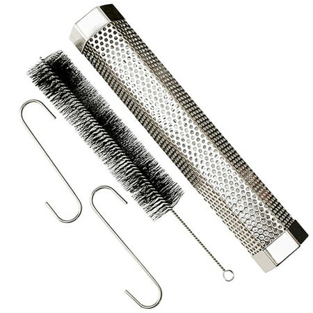 Lafeber Premium Pellets (12 Inch BBQ Premium Stainless Steel Wood Pellet Smoker Tube with Brush and S-hook - Secrets for a Perfect)