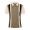 thumbnail image 3 of Afdoent Polo Shirts For Men Color Block Zip Short Sleeve Polo Shirt Casual Knit Breathable Activewear Tennis Sportswear Leisure, 3 of 4