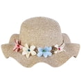 thumbnail image 1 of Children Summer Hat Straw Fake Flower Beach Hat Sun Protection Hat Beach Cap, 1 of 10