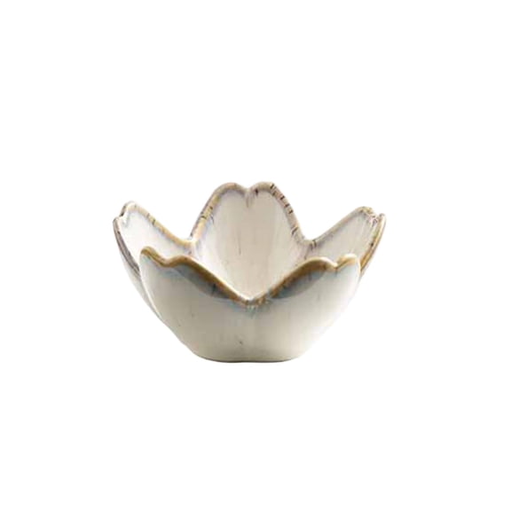 Floral Ceramic Jewelry Tray - 3.5" Elegant Ring Holder Dish & Trinket Bowl for Vanity Dresser Decor (Beige)