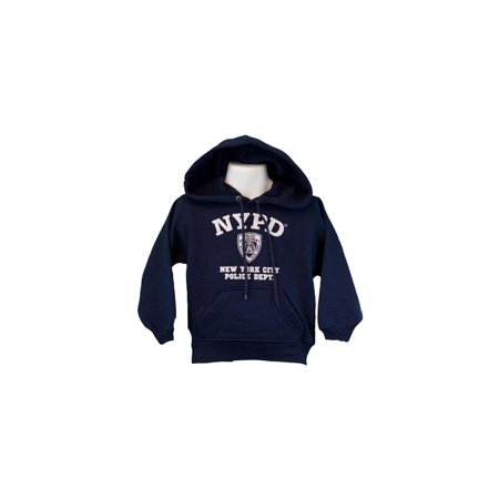 NYPD Kids Hoodie White Print Sweatshirt Navy (Small (6-8))