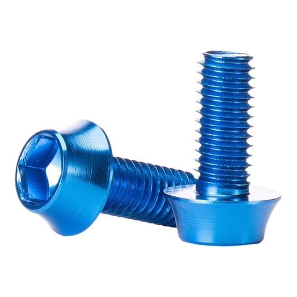 Riwesomey 2 piezas de soporte para botella de agua de bicicleta de montaña, tornillo decorativo de repuesto, tornillos hexagonales modificados Bombillas para automóviles Azul