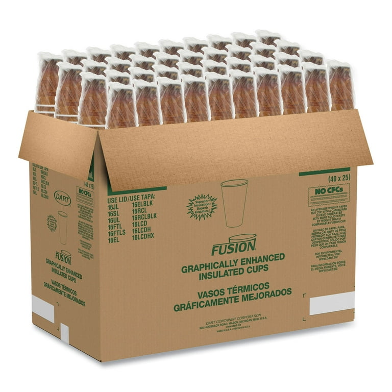 Fusion Escape Foam Hot/Cold Cups, 12 oz, Brown/Black, 1,000/Carton Fusion Escape Foam Hot/Cold Cups, 12 oz, Brown/Black, 1,000/Carton