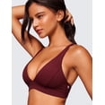 thumbnail image 3 of CRZ YOGA Butterluxe Deep V-Neck Sports Bras for Women Criss Cross Padded Top Wireless Yoga Bras, 3 of 4