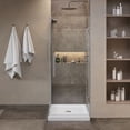 thumbnail image 3 of OVE Breeze 32 x 32 Corner Frameless Hinge Shower Door Kit Satin Nickel, 3 of 14