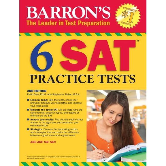 Barron's Test Prep: 6 SAT Practice Tests (Paperback)