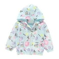 thumbnail image 4 of JUjie Girls' Lightweight Water-Resistant Jacket Lined Zip-Up Windbreaker with Pockets for Kids & Toddler Light Blue 6-7Y, 4 of 4