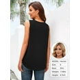 thumbnail image 2 of Versatile, fashionable, square-neck gathered pleat swing tank top for women, loose-fitting, casual, and comfortable, 2 of 7