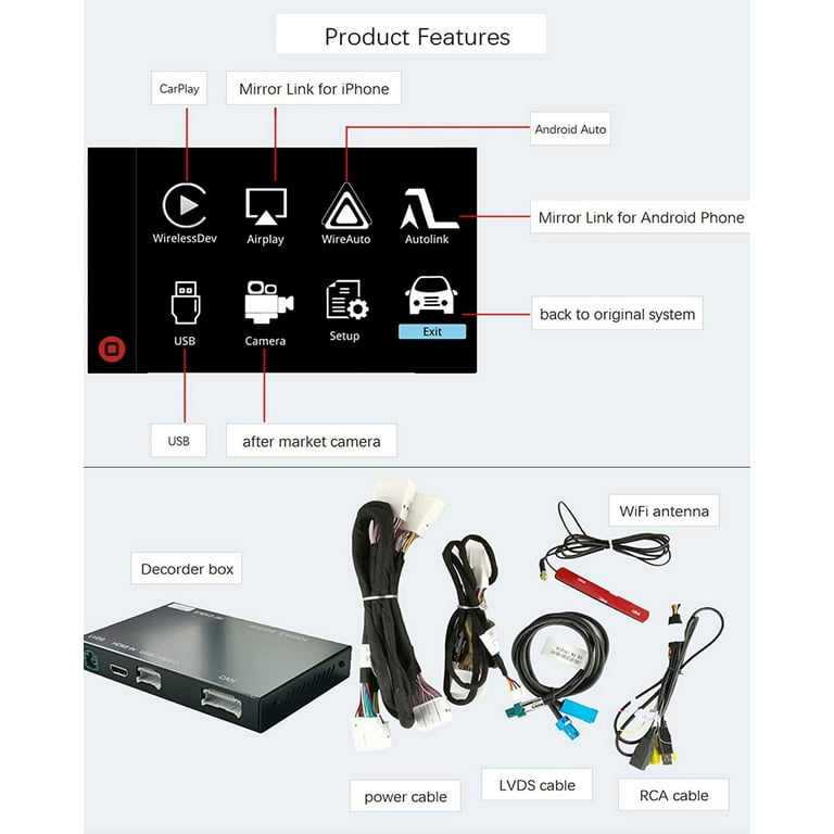 Road Top Wireless Carplay Retrofit Kit for Lexus 2014-2019 Road Top Wireless Carplay Retrofit Kit for Lexus 2014-2019